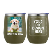 Personalized Custom Tumbler Print in USA 20oz Stainless Steel Coffee Cup with Lid & Straw Double Wall Insulated Tumbler with Colorful Text Logo Photo