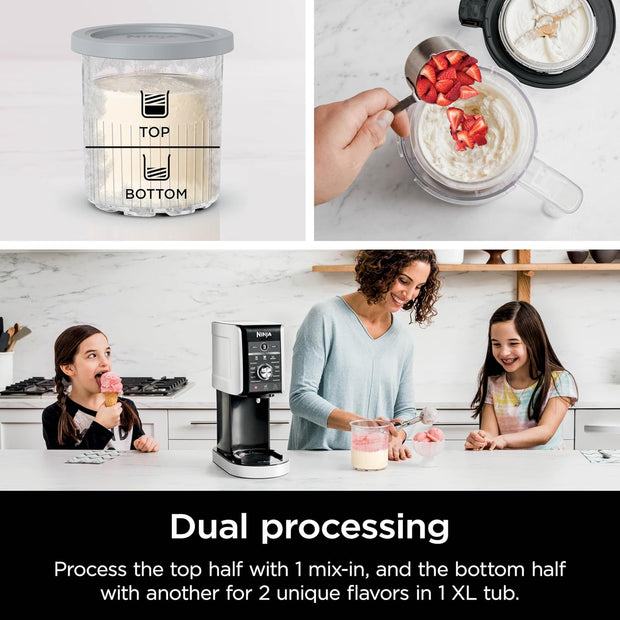 Ninja CREAMi Deluxe Ice Cream & Frozen Treat Maker for Ice Cream, Sorbet, Milkshakes, Frozen Yogurt, & More, 11-in-1, XL Capacity, Silver, Includes (2) Family-Sized 24 oz. Tubs, NC501