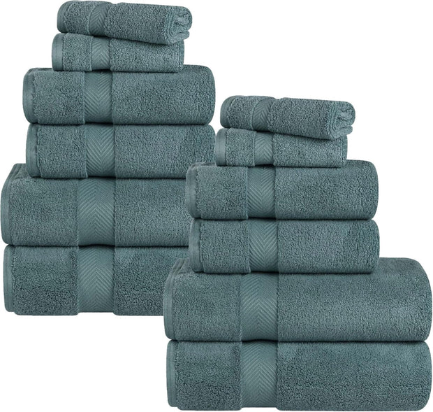 Superior Zero Twist 100% Cotton Bathroom Towels, Super Soft, Fluffy, and Absorbent, Premium Quality 6 Piece Towel Set with 2 Washcloths, 2 Hand Towels, and 2 Bath Towels, Coral