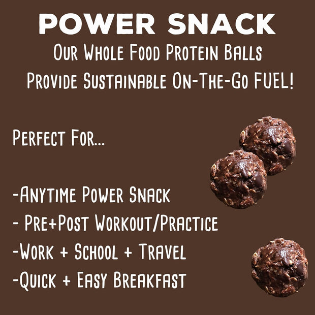 simplyFUEL Whole Food Protein Balls with Probiotics - Brownie Batter Snacks - 8g Protein Snack - Gluten Free Energy Balls