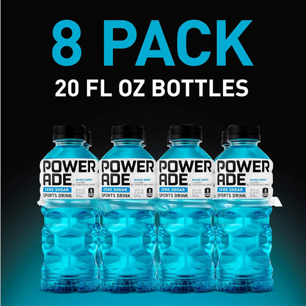POWERADE ZERO Mixed Berry, 20 fl oz, 8 Pack