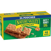 Nature Valley Crunchy Granola Bars, Oats 'n Honey, 48 Ct, 35.76 oz (24 Pouches)