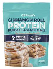 PEScience Protein Pancake & Waffle Mix, Homestyle Buttermilk, 15g High Protein Snacks, Whey and Casein Blend, 12 Servings, Just Add Water