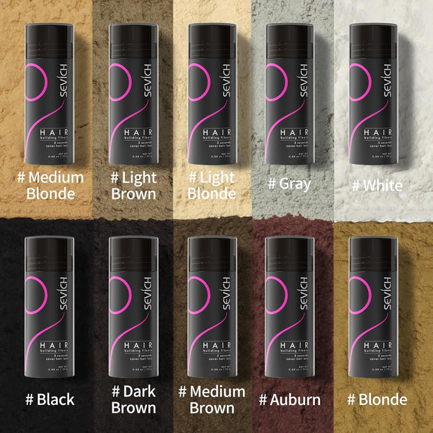 SEVICH Hair Fibers for Thinning Hair, Hair Building Fibers Instantly Thicker & Fuller Look,Hair Powder for Men & Women 25g Dark Brown