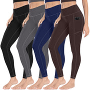 MIRITY High Waist Yoga Leggings with Pockets for Women - Buttery Soft Workout Stretchy Yoga Pants Pack of 4