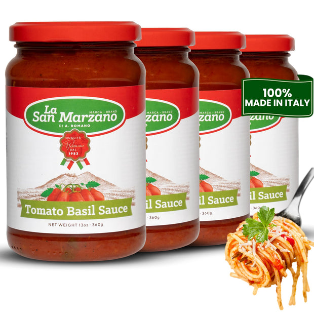 La San Marzano Marinara Sauce, 24 oz, Pasta Sauce Made in Italy, All Purpose Tomato Premium Quality, All Natural, Mediterranean Diet, Non GMO, Vegan, Gluten Free