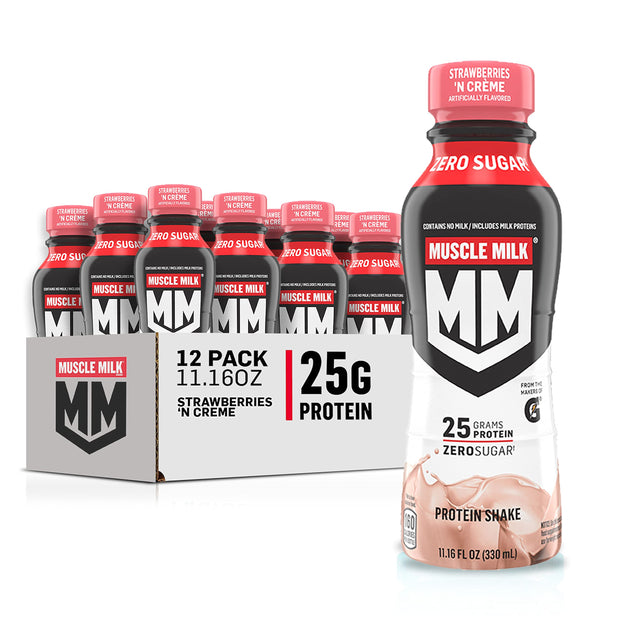 Muscle Milk Genuine Protein Shake, Chocolate, 25g Protein, 11.16 Fl Oz (Pack of 12), Packaging May Vary