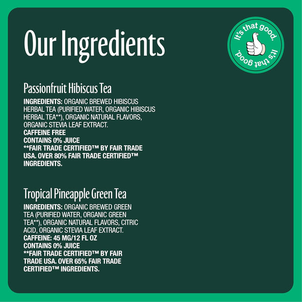 Zevia Organic Sugar Free Iced Tea, Tea Refresher Variety Pack, 12 Ounce Cans (Pack of 12)