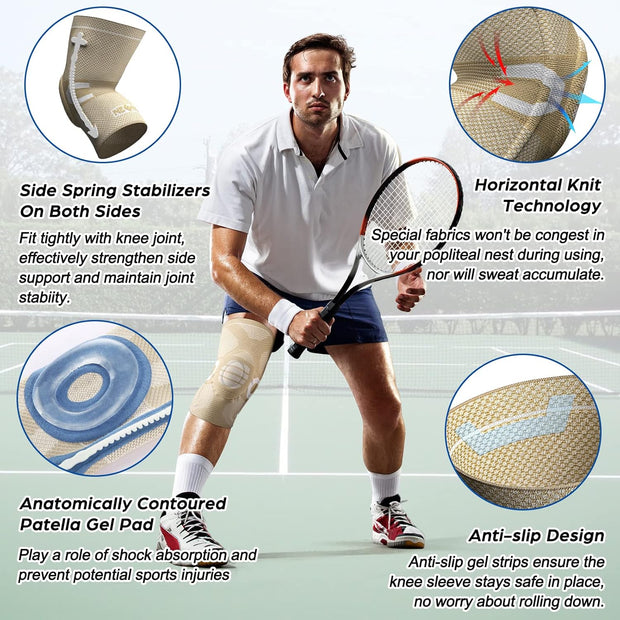 NEENCA Professional Knee Brace for Pain Relief, Medical Knee Support with Patella Pad & Side Stabilizers, Compression Knee Sleeve for Meniscus Tear, ACL, Joint Pain, Runner, Workout - FSA/HSA Eligible