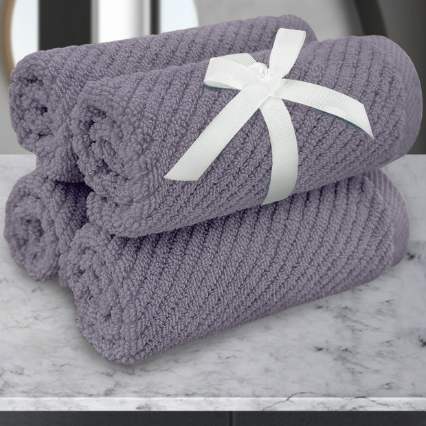 VOOVA & MOVAS Bathroom Hand Towels Set of 4, Large 18"x28" - 100% Cotton | Quick Dry | Light Weight | Thick | Soft | Absorption, Luxury Hand Towels for Showering, Hot Pink Bathroom Decor