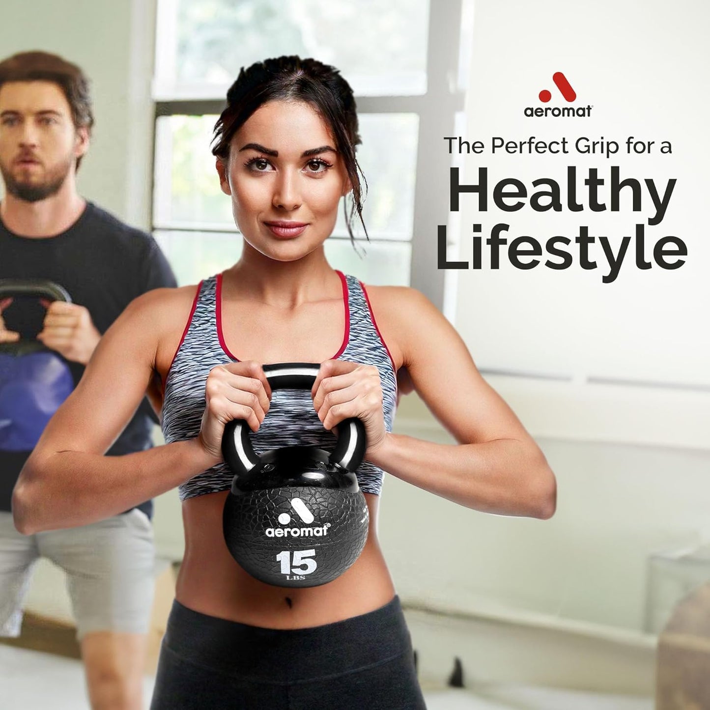 Aeromat Elite Mini Kettlebell Medicine Ball - Kettlebell Weight Balls for Exercise, Weighted Exercise Ball, Strength Training Kettlebells