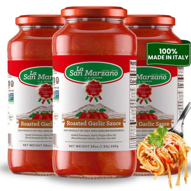 La San Marzano Marinara Sauce, 24 oz, Pasta Sauce Made in Italy, All Purpose Tomato Premium Quality, All Natural, Mediterranean Diet, Non GMO, Vegan, Gluten Free