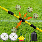 Pro GK Single Line Deflector Soccer Goalkeeper Trainer 9ft Goalkeeper Deflection Equipment Soccer Training Equipment for Reflex & Agility Training with 25 pcs Soccer Cones, 2 pcs Water Bags