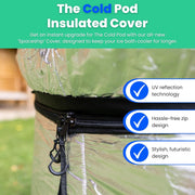 The Cold Pod Insulated Ice Bath Cover,Fits 85Gallons Round Ice Tubs at Diameter of 29.5",Silver UV and Sunlight Reflective Cold Plunge Tub Wrap,All Weather Resistant Protective Lid