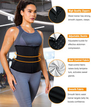 LEINIDINA Womens Waist Trainer Corset with Zipper Sweat Waist Trimmer for Women Workout Belt Corset Shapewear