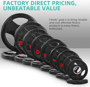 Olympic Cast Iron 2-Inch Weight Plates for Strength Training & Weightlifting, 255 Pounds Set, Multiple Packages