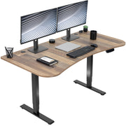 VIVO Electric 63 x 32 in Standing Desk, Memory Height Adjustment, 176 lb Frame Support, 2E Series, Black Top Black Frame, DESK-KIT-2E1B