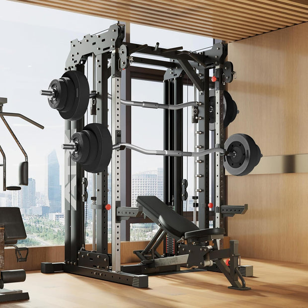 Yaheetech Barbell Set - Olympic Curl Bar & Weights (66LB, 55LB, 44LB) with Chrome Finish & Black Color