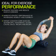 ProsourceFit High Density Foam Rollers 12 - inches Long, Firm Full Body Athletic Massage Tool for Back Stretching, Yoga, Pilates, Post Workout Muscle Recuperation, Black/Green