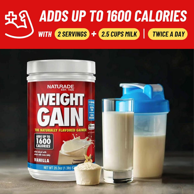 Naturade Weight Gain Instant Nutrition Drink Mix, Vanilla ,20.3 Ounce