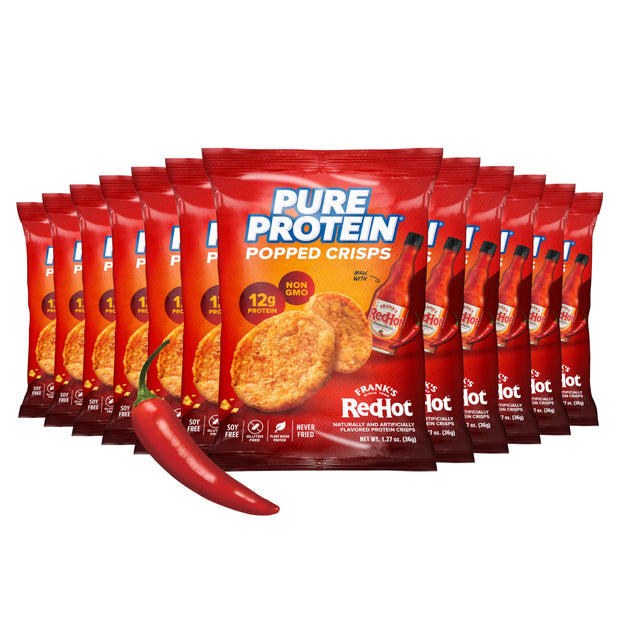 Pure Protein Popped Crisps, High Protein Snack, 12G Protein, Variety Pack: Hickory Barbecue, Sour Cream & Onion, Sweet Chili, 12 Count