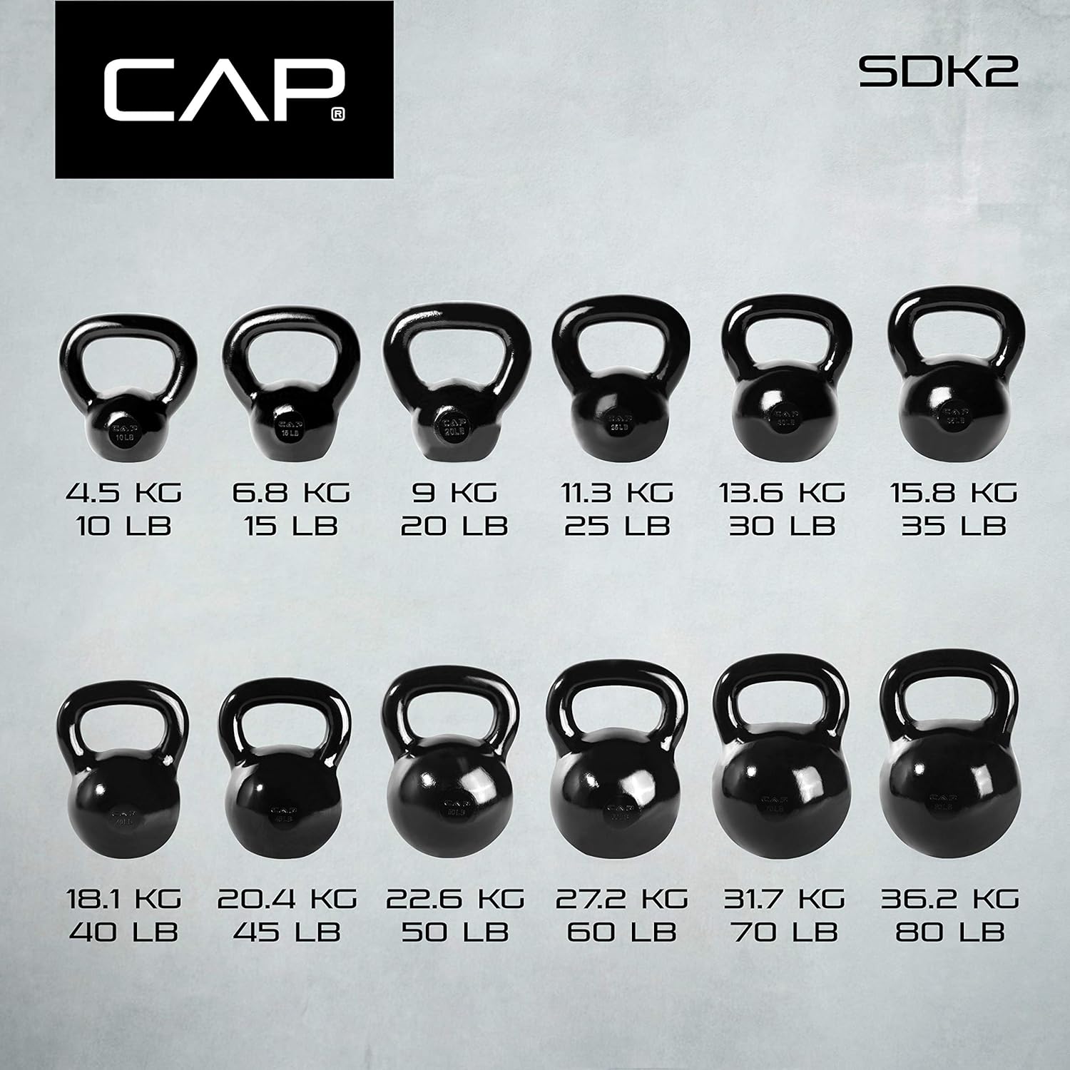 Cap Barbell Enamel Coated Cast Iron Kettlebell