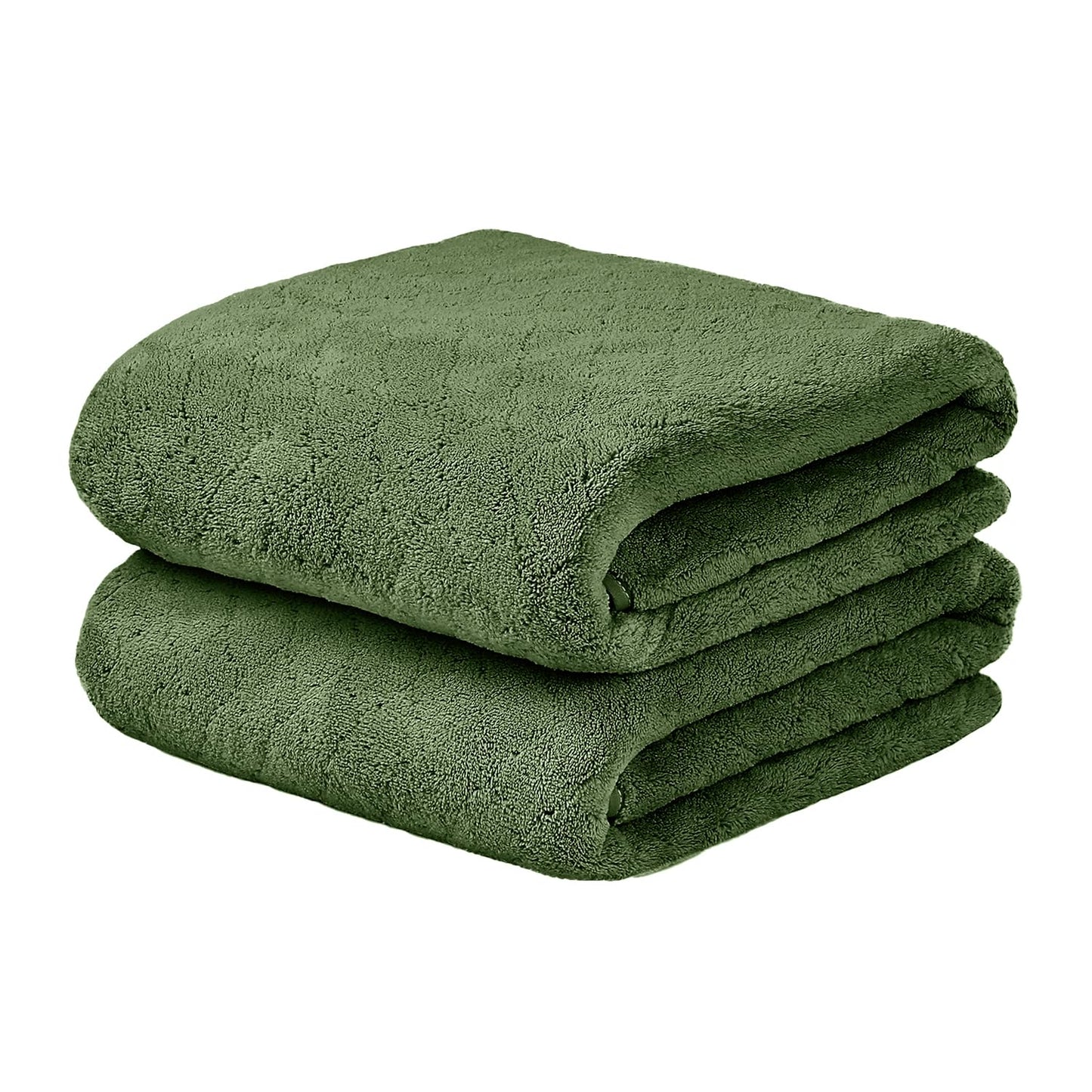 JML Microfiber Bath Towels, Oversized, Ultra Soft, Super Absorbent and Fast Drying, No Fading Large Bathroom Towel Set for Sport, Travel, Fitness, SPA and Yoga (Coral Fleece - Blue, 30 in x 60 in)