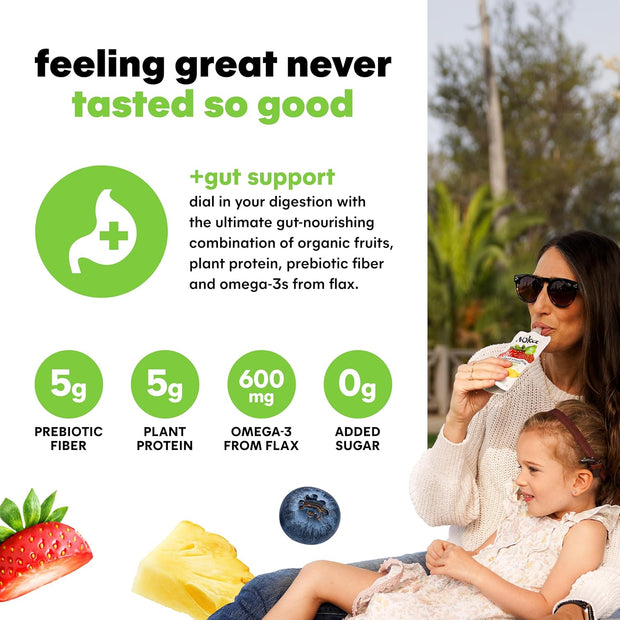 Noka Superfood Smoothie Pouches Variety Pack – Organic Fruit Blends with Plant Protein & Prebiotic Fiber, Wholesome Vegan Snack, 4.22 oz (12 Count)