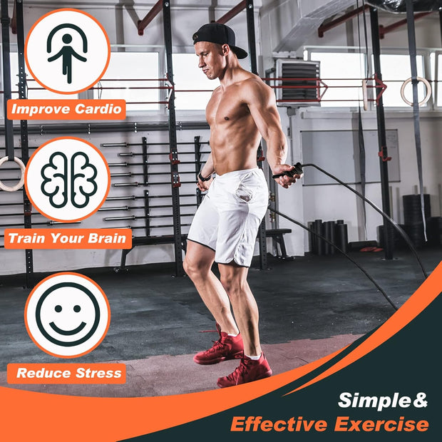 Lewtemi 2 Pcs Flow Exercise Rope for Fitness Flow Double Braid Workout Rope with Cloth Bags Adjustable Length Jump for Working out Men Women Gym Training Indoor Outdoor, 9 ft