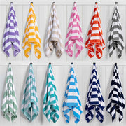 LULUHOME Large Oversized Beach Towel - Big Cotton 36 x 70 Inch Striped Pool Towel, Large Cabana Soft Swimming Towel for Adult Men Women,Chiffon