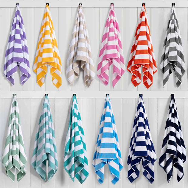LULUHOME Large Oversized Beach Towel - Big Cotton 36 x 70 Inch Striped Pool Towel, Large Cabana Soft Swimming Towel for Adult Men Women,Chiffon