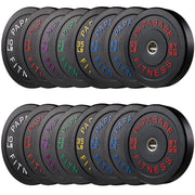 Papababe Weight Plates, 2-Inch Weights Plates Set, Floor Protective Rubber Weight Plates, 10-600lbs Bumper Plates for Barbell Strength Training & Weightlifting (Single/Pair/Full Set)
