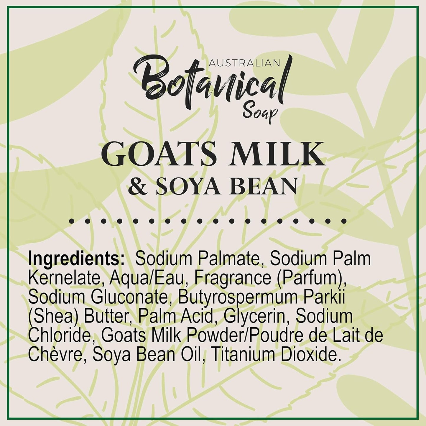 Australian Botanical Soap 6.6 OZ, Pack of 8, Goat Milk Soap Bars with Soya Bean Oil, Enriched with Organic Shea Butter, Suitable for All Skin Types, Packaging May Vary