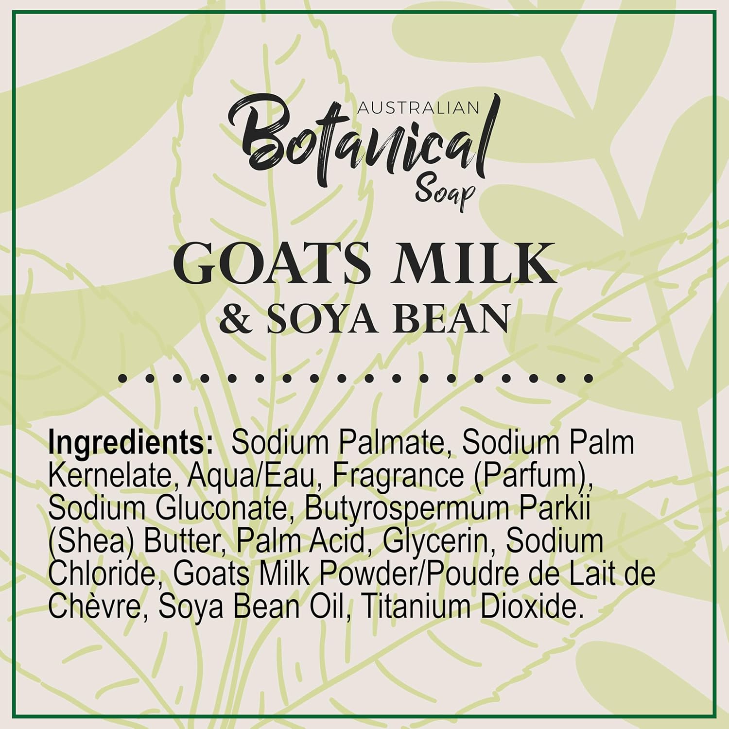 Australian Botanical Soap 6.6 OZ, Pack of 8, Goat Milk Soap Bars with Soya Bean Oil, Enriched with Organic Shea Butter, Suitable for All Skin Types, Packaging May Vary