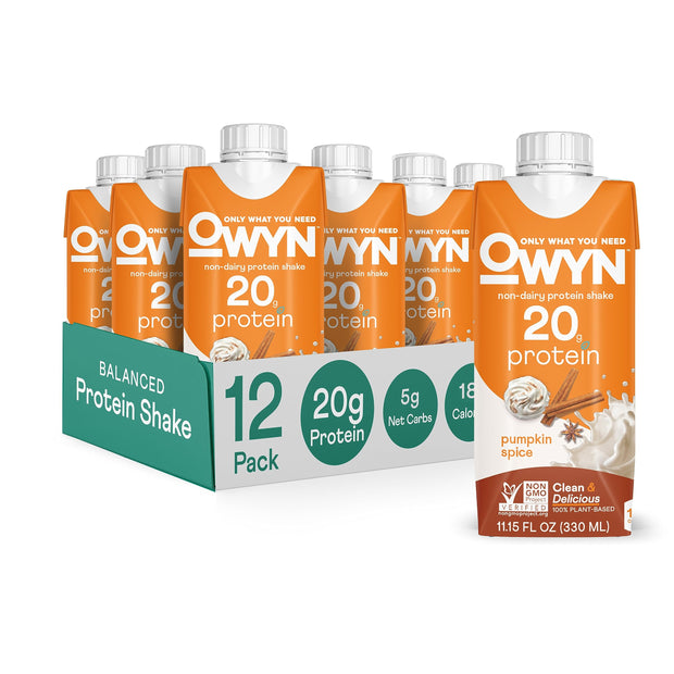 OWYN Only What You Need Pro Elite Vegan High Protein Keto Shake, 32g Protein, 9 Amino Acids, Omega-3, Prebiotics, Workout and Recovery, 0g Net Carbs, Zero Sugar (Variety, 12 Fl Oz (Pack of 12))
