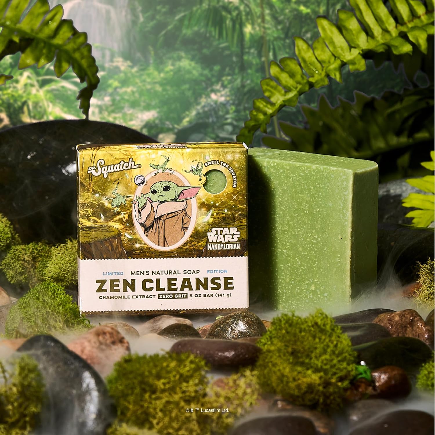 Dr. Squatch The Mandalorian Collection - Natural 4 Soap Gift Set - Cold Process Soap with No Harsh Chemicals - Smell like Mando Musk and Precious Bounty - This is the Wash, Zen Cleanse