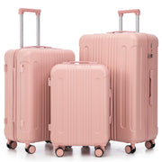 Merax 3 Piece ABS Hardshell Luggage Sets Spinner Wheel Suitcase TSA Lock Suit Case, Rosybrown, 20/24/28 Inch