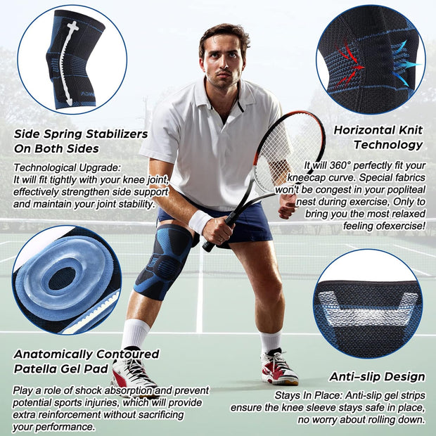 NEENCA Knee Brace for Knee Pain Relief, Medical Knee Support with Patella Pad & Side Stabilizers, Compression Knee Sleeve for Meniscus Tear, ACL, Arthritis, Joint Pain, Runner, Sport- FSA/HSA APPROVED