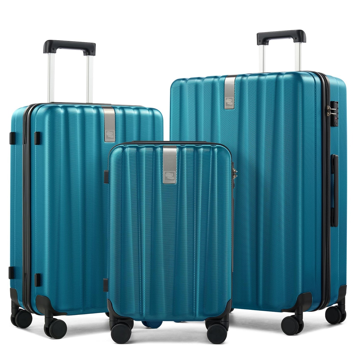 Hanke Expandable Hardshell Luggage Sets 3 Piece Extra Large Suitcases with Lock,28 Inch Luggage with Spinner Wheels, PC Travel Suitcase for Women Men 20 24 29Inch,Blackish Green