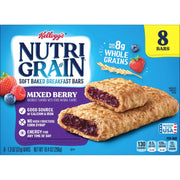 Nutri Grain Kellogg's, Soft Baked Breakfast Bars, Mixed Berry, 10.4oz , 8 Count (Pack of 6)