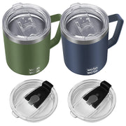 WETOWETO 14 oz Coffee Mug, Vacuum Insulated Camping Mug with Lid, Double Wall Stainless Steel Travel Tumbler Cup, Thermal Coffee Mug, Powder Coated Navy Blue