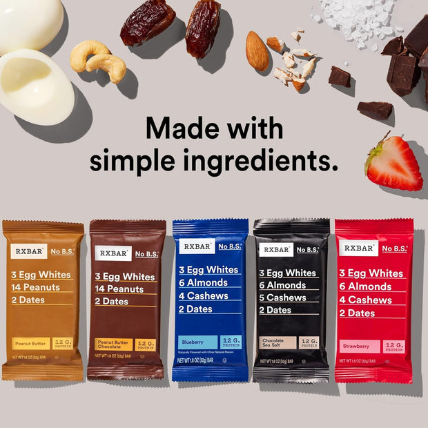 RXBAR Protein Bars, Snack Bars, Variety Pack (5 Boxes, 25 Count)