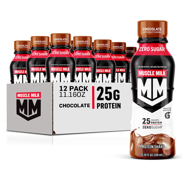 Muscle Milk Genuine Shake, Strawberry, 11.16 Fl Oz Bottles (Pack of 12)