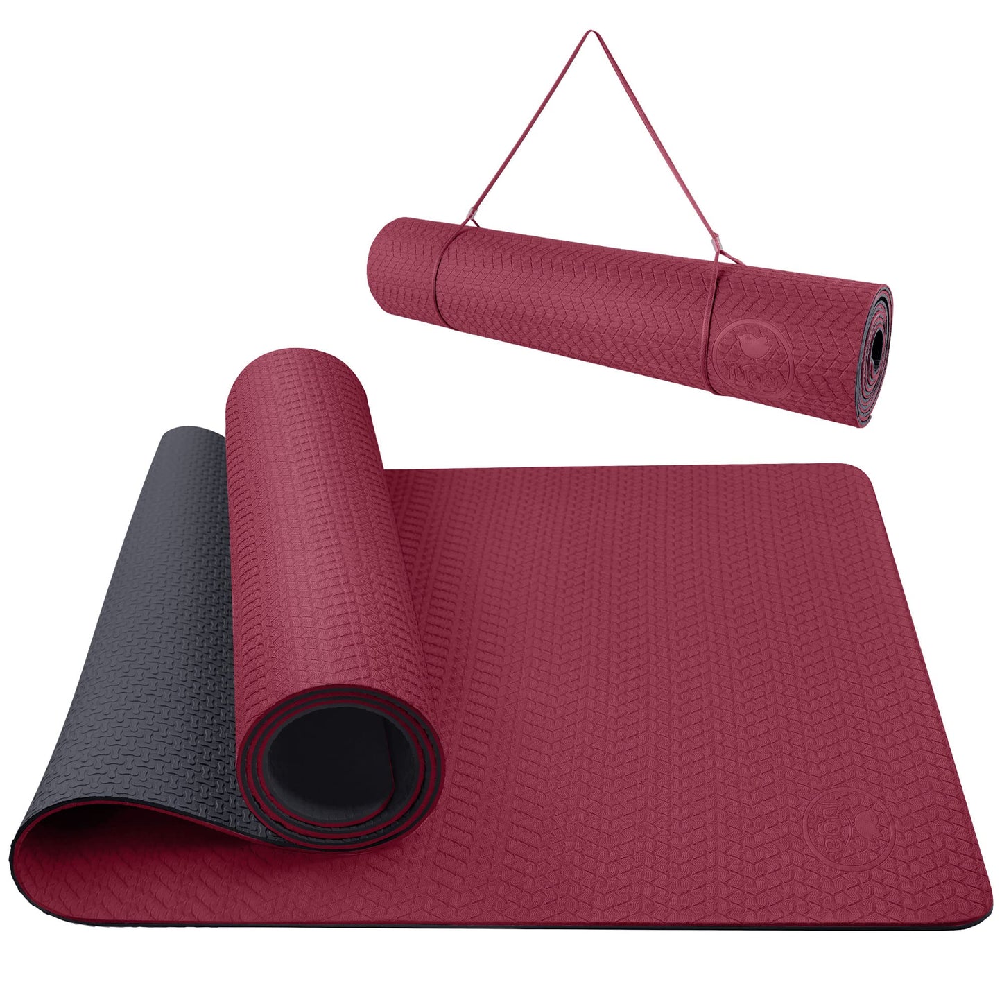 IUGA Yoga Mat Non Slip Anti-tear Pilates Mat Eco Friendly Hot Yoga Mats Thick for Workout & Exercise(72"x 24"x 6mm)