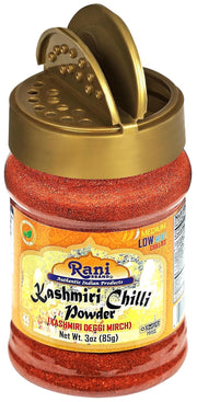 Rani Kashmiri Chilli Powder (Deggi Mirch, Low Heat) Ground Indian Spice 16oz (1lb) 454g PET Jar ~ All Natural | Salt-Free | Vegan | Kosher | Gluten Friendly