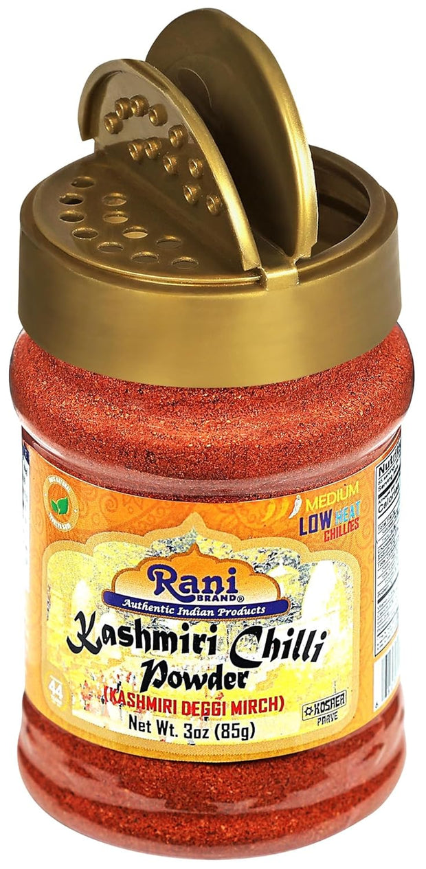 Rani Kashmiri Chilli Powder (Deggi Mirch, Low Heat) Ground Indian Spice 16oz (1lb) 454g PET Jar ~ All Natural | Salt-Free | Vegan | Kosher | Gluten Friendly