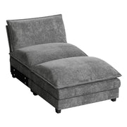 Homall 119" Modular Sectional Sofa, L Shaped Sofa Couch with Reversible Ottoman, DIY Combination Chenille Deep 3-Seat Cloud Couch for Living Room, Apartment (Light Grey, L Shaped Sofa)