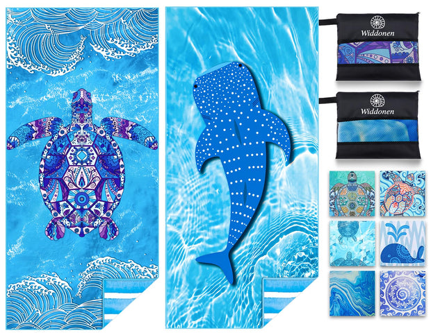 Microfiber Thin Lightweight Beach Towel Sand Free Quick Dry Absorbent Compact Towels for Swimming Pool Camping Beach Accessories Large Easy Pack Travel Things for Vacation Essentials Adult Gift