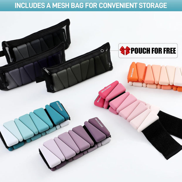 Wrist Weights for Women At Home Ankle Weights Set of 2 (1 lb /2 Lbs Each) Adjustable Weighted Wristbands Arm Leg Weights for Women Men Suitable for Walking Swimming Running Pilates Yoga Gym