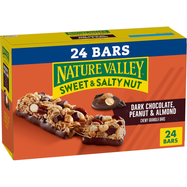 Nature Valley Sweet and Salty Nut Granola Bars, Dark Chocolate Peanut Almond, 15 Bars, 18 oz